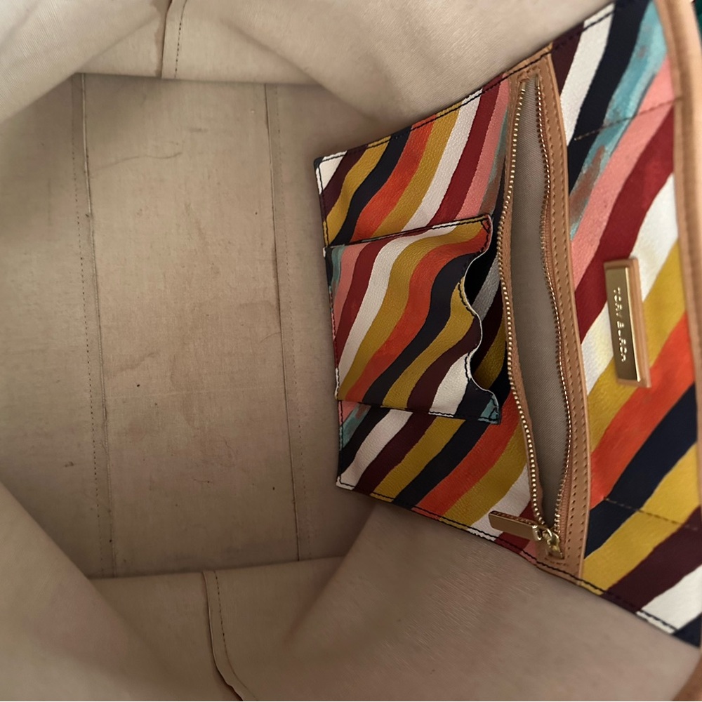 Tory Burch Coated Canvas Leather Trim Tote - Picture 4 of 6